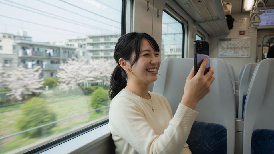 通勤中にAIコーチで学ぶイメージ